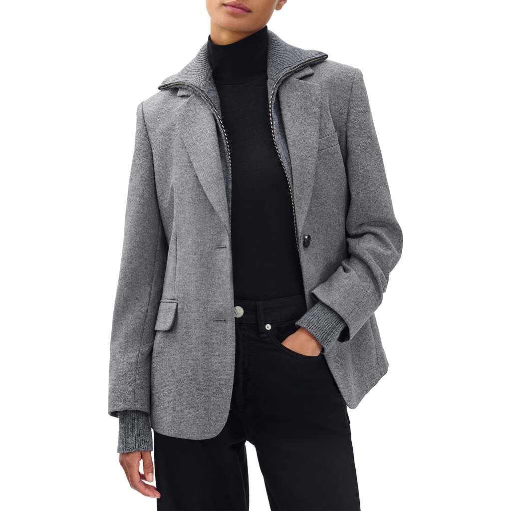 Rag & Bone Frank Mixed Media Blazer In Gold