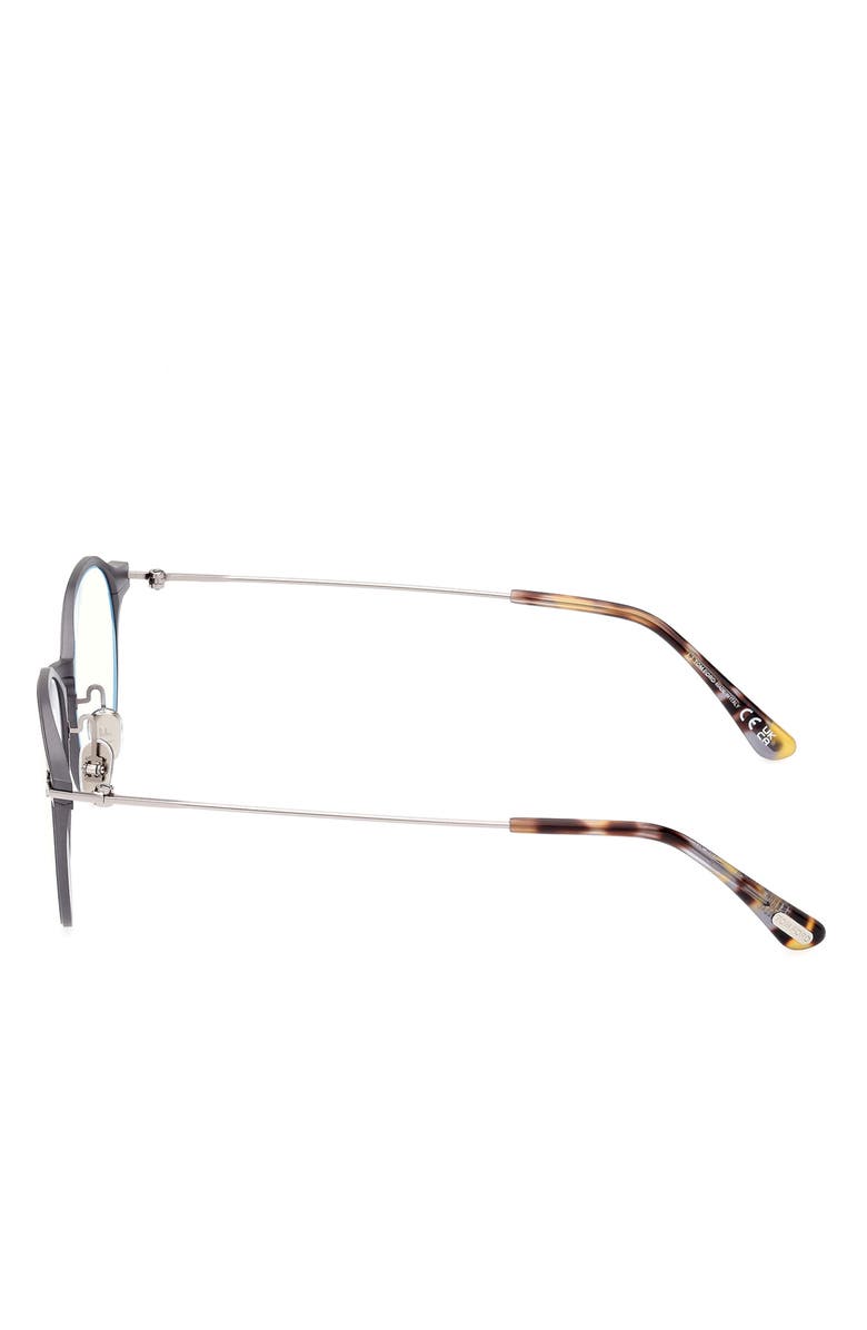 TOM FORD 52mm Round Blue Light Blocking Glasses, Alternate, color,