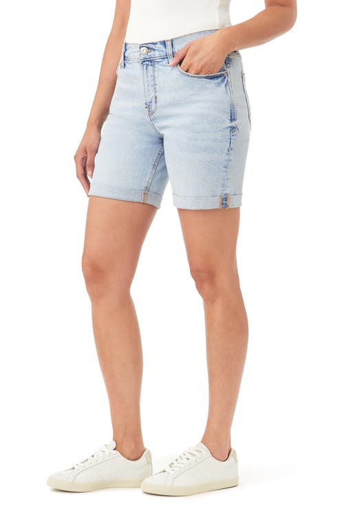Kensie 7" Double Roll Cuff Shorts In Blue