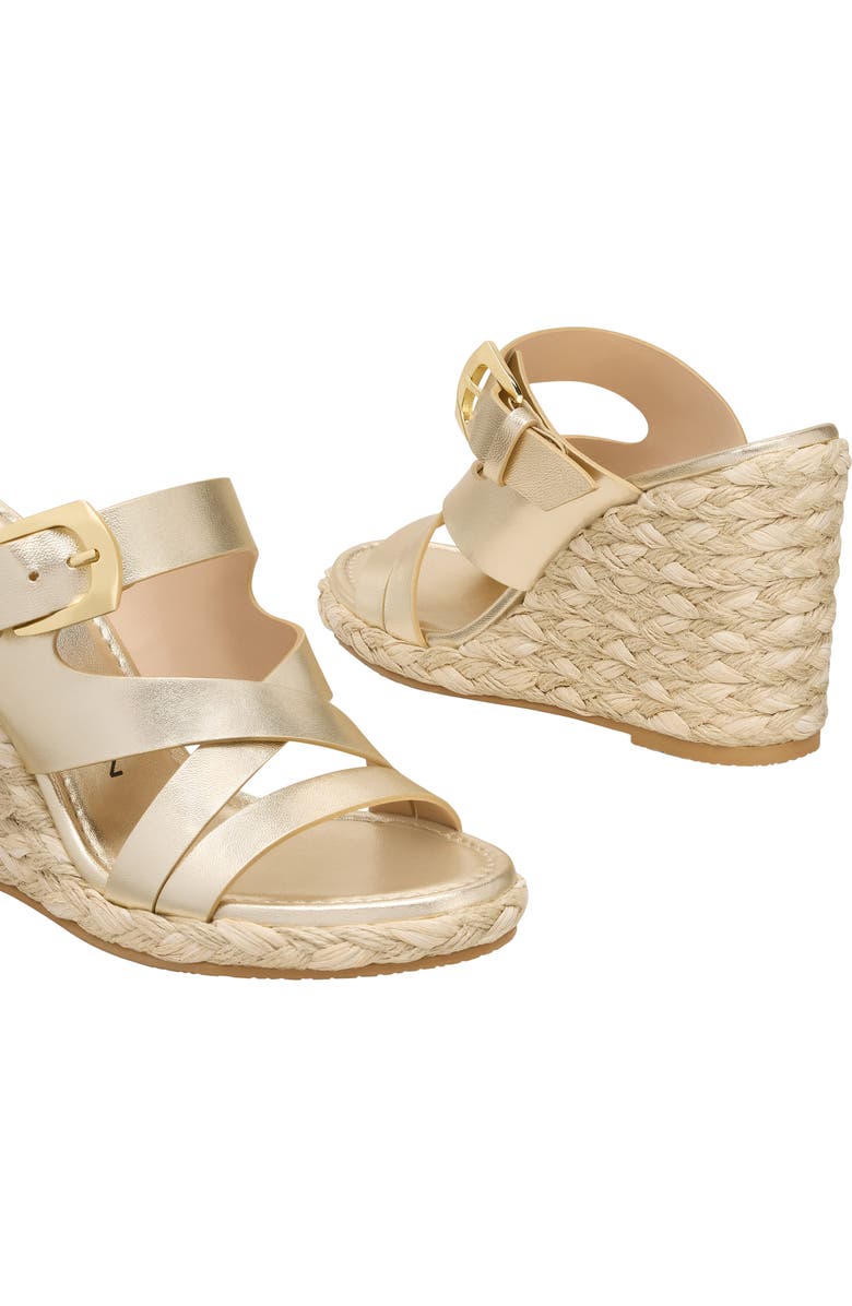 Stuart Weitzman Sai Wedge Sandal, Alternate, color, Light Gold