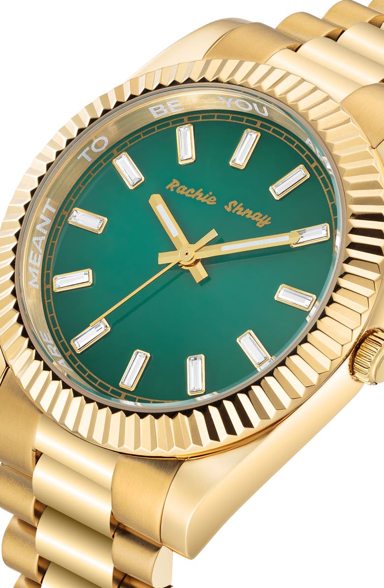 Rachie Shnay A Night in Malibu Bracelet Watch, 36mm, Alternate, color, Polo Green