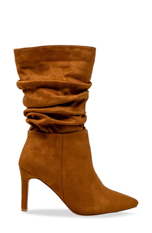 Chase & Chloe Chase And Chloe Slouch Pointed Toe Bootie In Brown