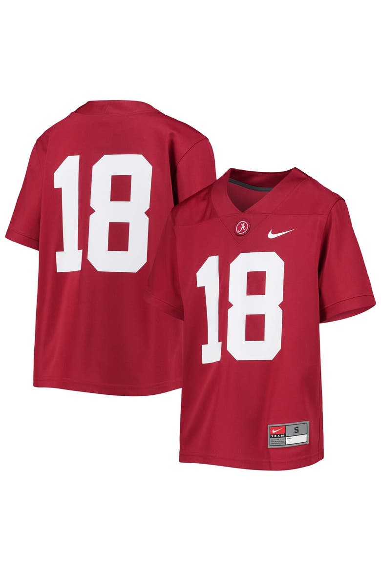 Youth Nike #18 Crimson Alabama Crimson Tide Untouchable Football Team Jersey, Main, color, Crimson
