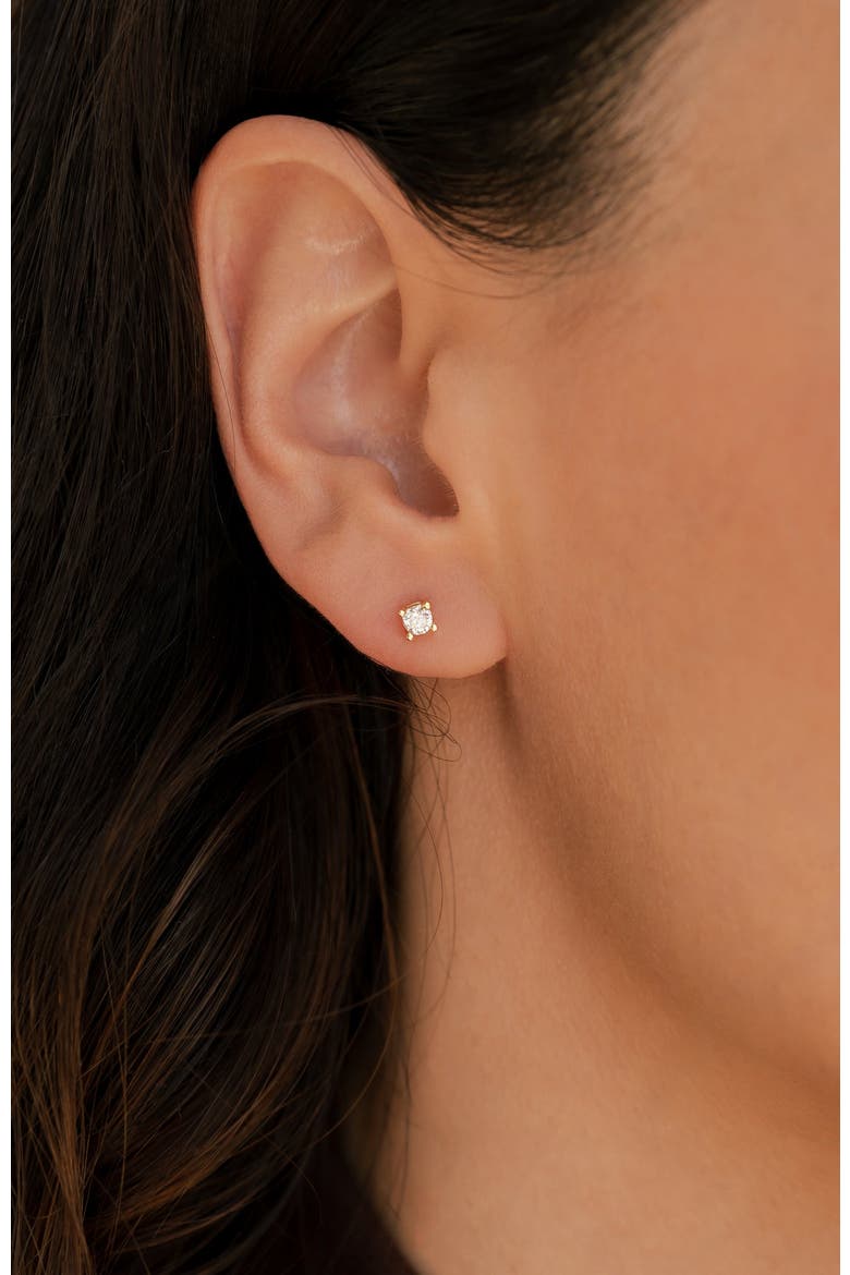 Classic Cubic Zirconia Stud Earrings, Alternate, color, Gold