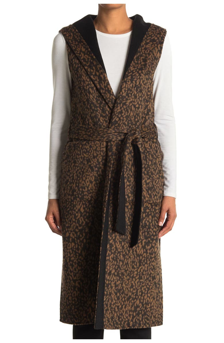 BCBGMAXAZRIA Wool Blend Reversible Hooded Vest, Alternate, color, 