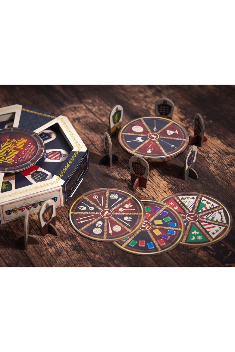 Knights of the Round Table 3D Wooden Brainteaser Puzzle, Alternate, color, Multicolored