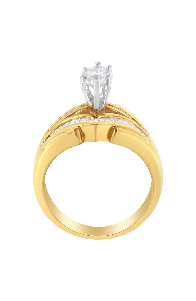 Haus of Brilliance 14KT Two-Toned Gold 1.0 cttw Diamond Cocktail Ring, Alternate, color, Yellow