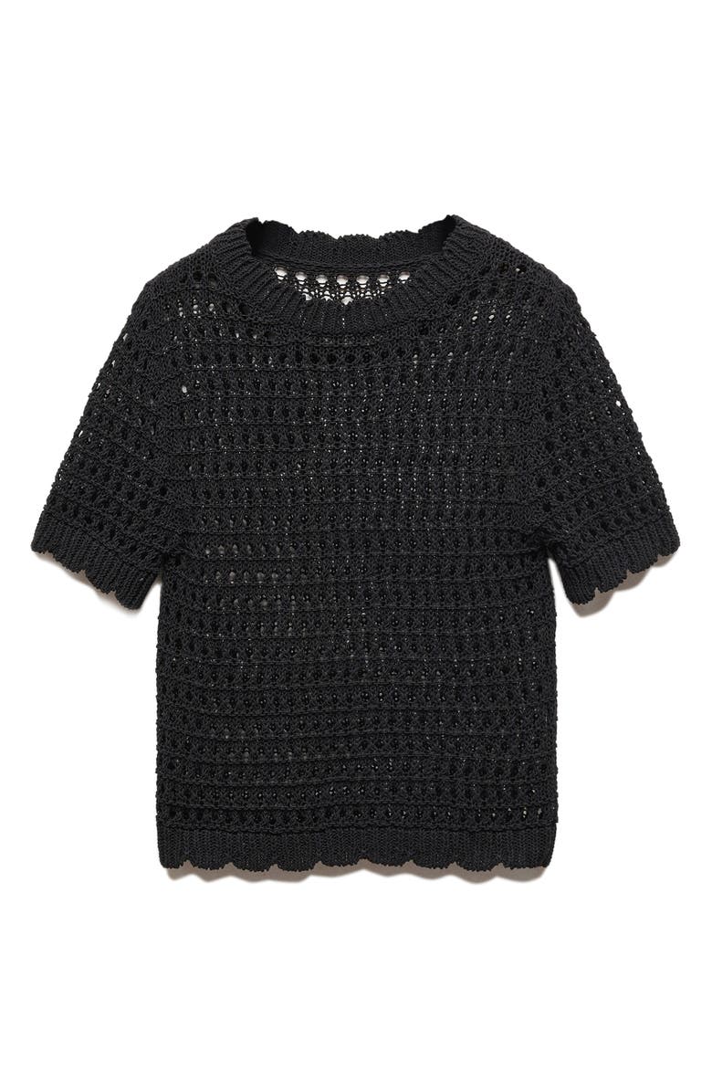 MANGO Thai Mesh Short Sleeve Sweater, Alternate, color,