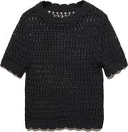 MANGO Thai Mesh Short Sleeve Sweater