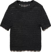 MANGO Thai Mesh Short Sleeve Sweater