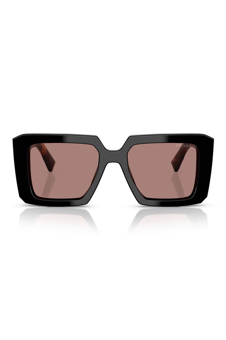 51mm Square Sunglasses, Main, color, BLACK BROWN