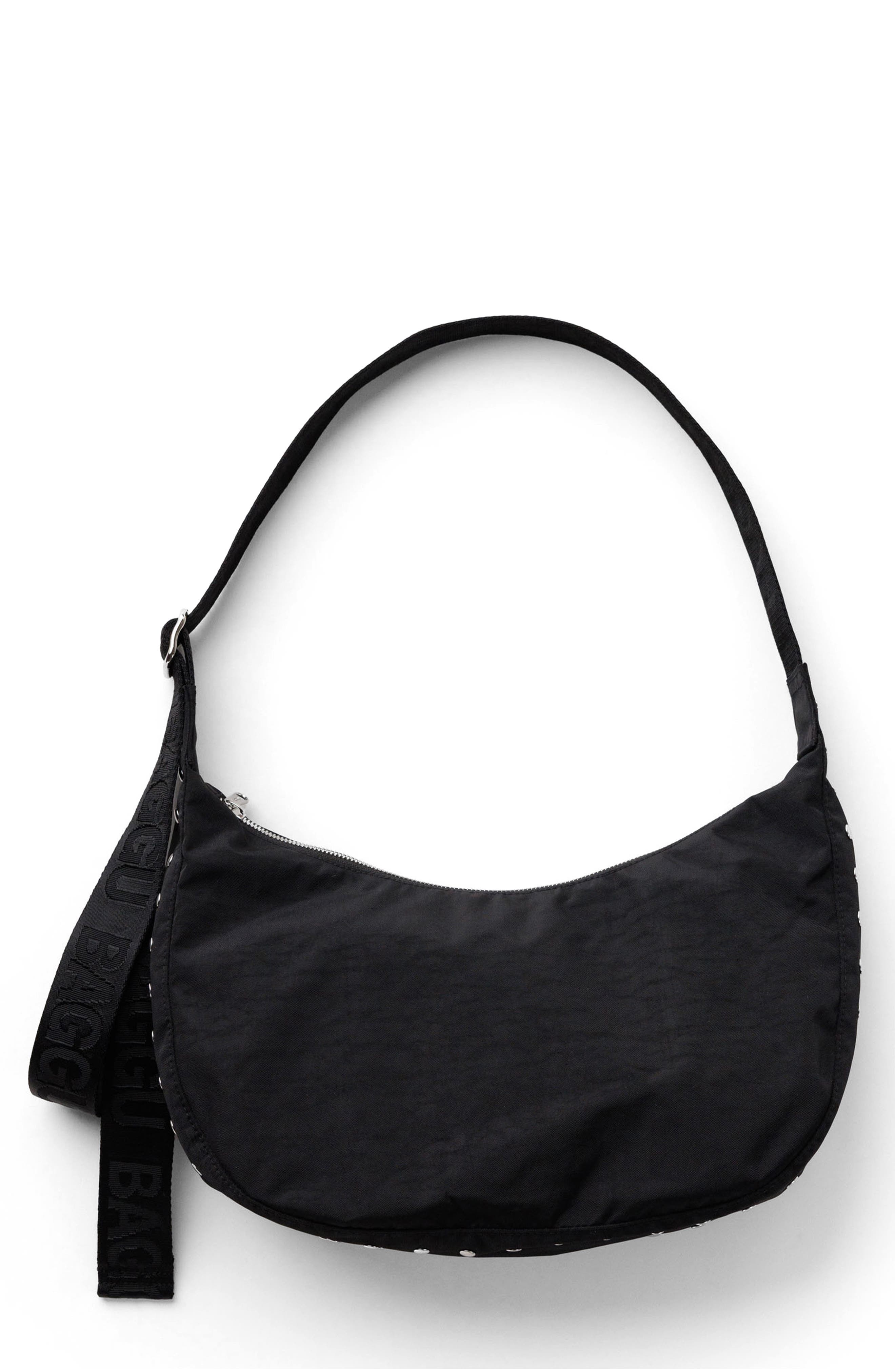 Medium Nylon Crescent Bag, Main, color, STUDS