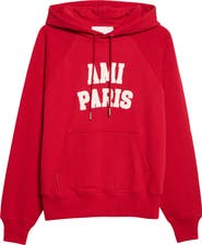 AMI Paris Mattiussi Logo Appliqué Cotton Fleece Hoodie