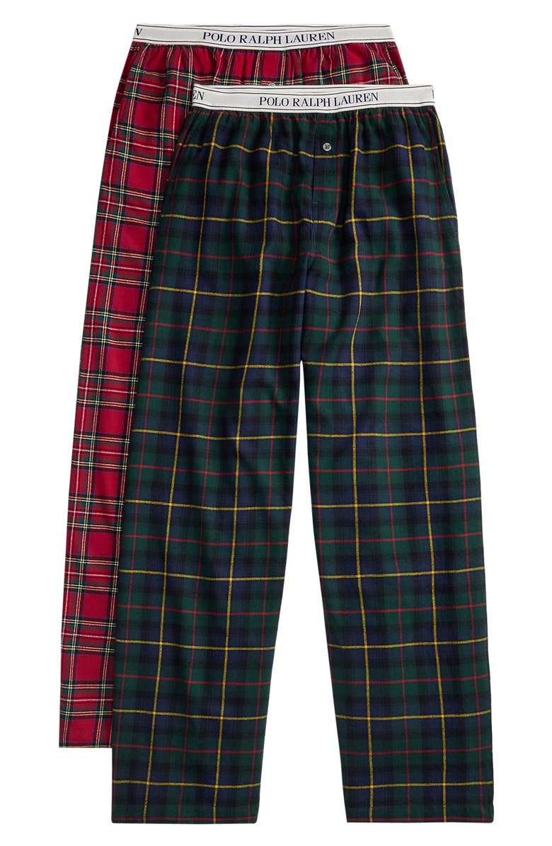 Polo Ralph Lauren Assorted 2-Pack Cotton Pajama Pants, Alternate, color, Polo Tartan/ Estate