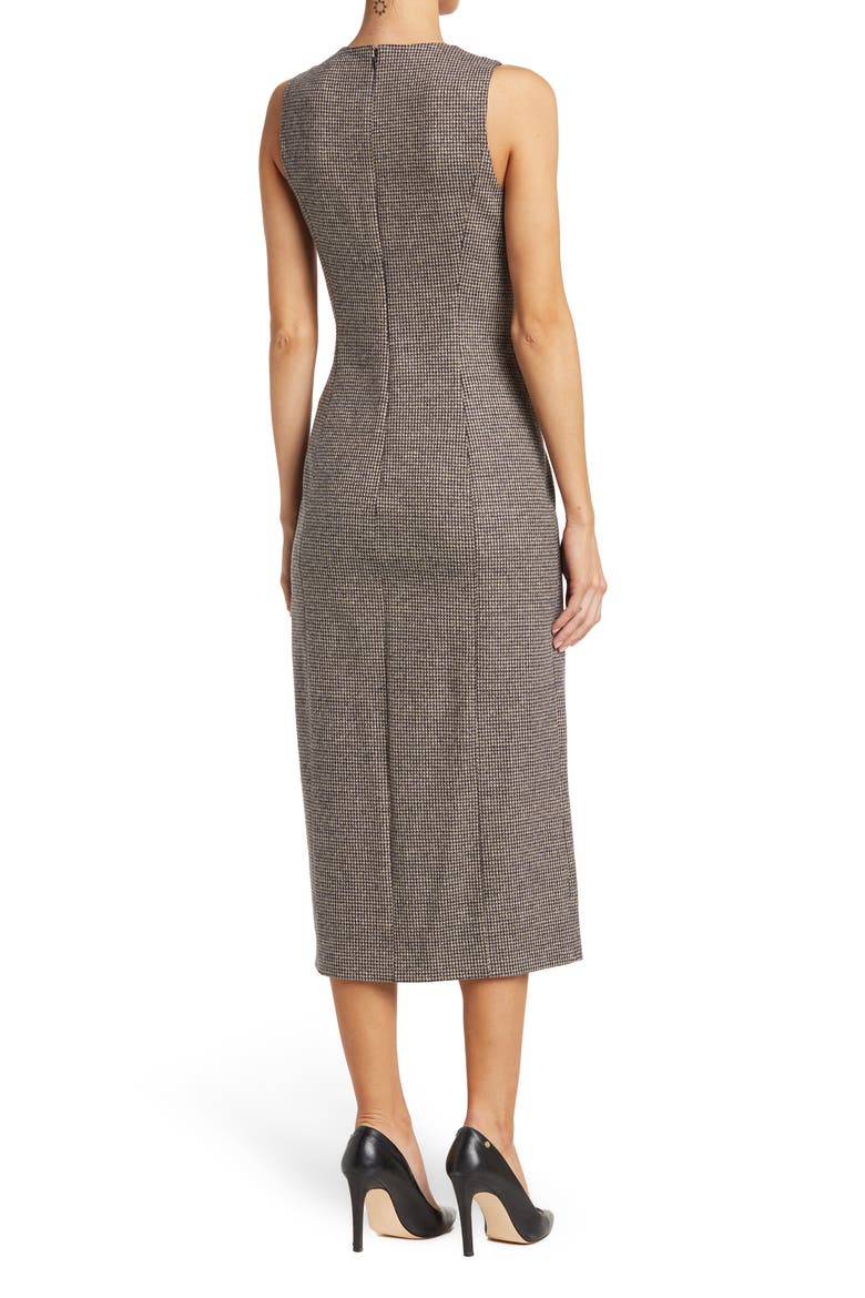 Abbot Houndstooth Sleeveless Midi Dress, Alternate, color, TAN MULTI