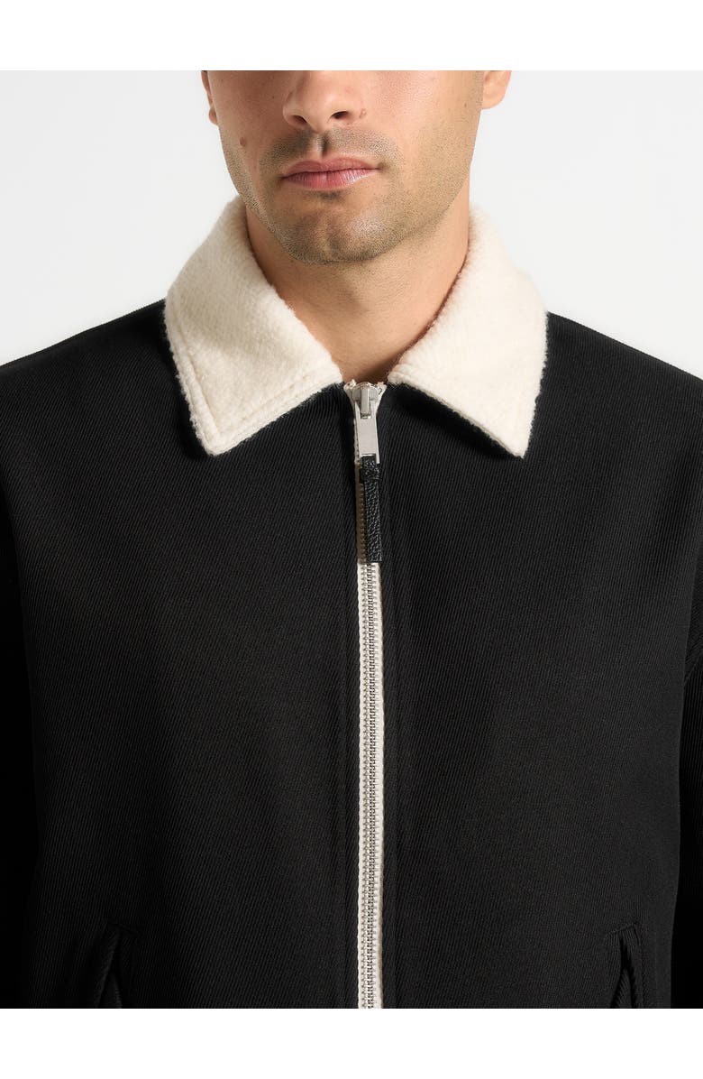 Manière De Voir Keith Twill Contrast Jacket, Alternate, color, Black