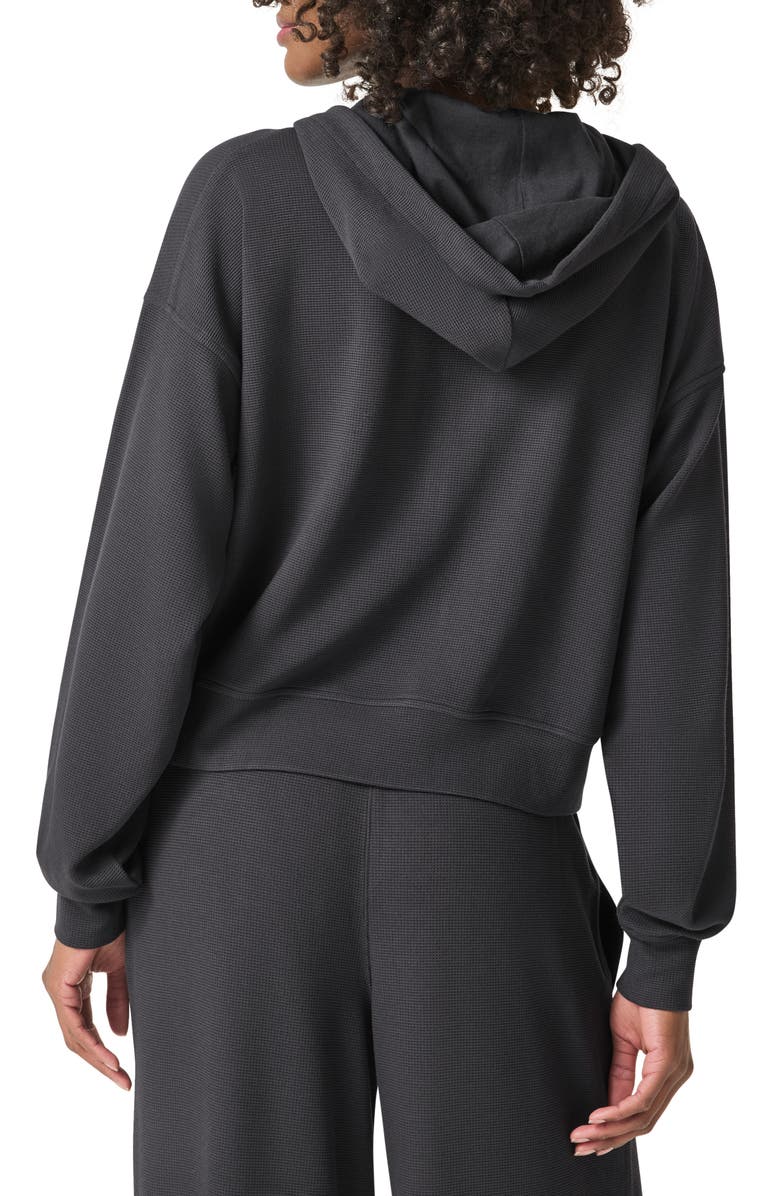 Splendid Waffle Scuba Knit Full Zip Hoodie, Alternate, color, Lead