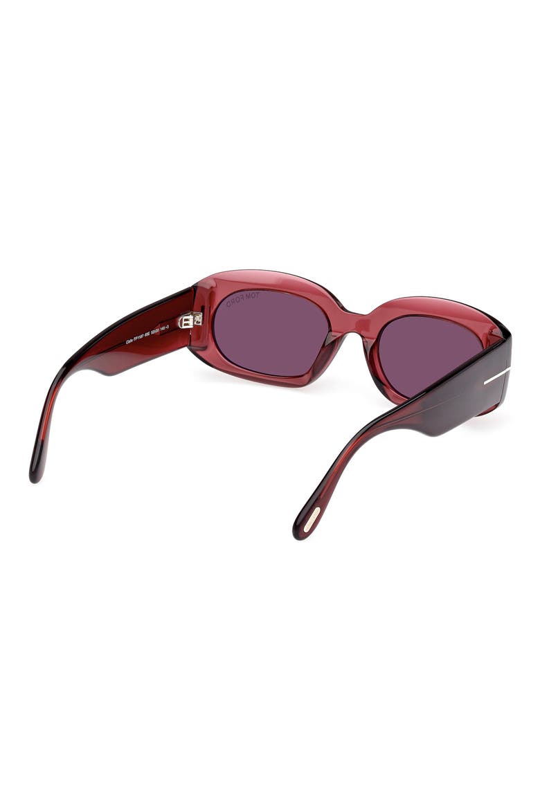 Cielle 52mm Oval Sunglasses, Alternate, color, TRANSPARENT WINE / T LOGO