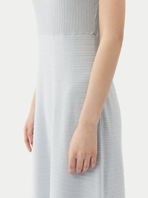 Gobi Mongolian Cashmere Lightweight Cashmere Silk Dress In Ice Flow