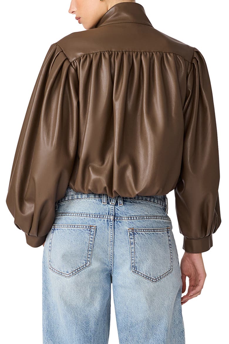 Deedee Faux Leather Bomber Jacket, Alternate, color, COCO