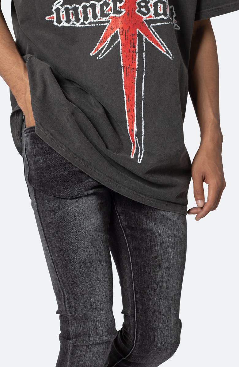 mnml X514 Stacked Skinny Fit Jeans, Alternate, color, Washed Black