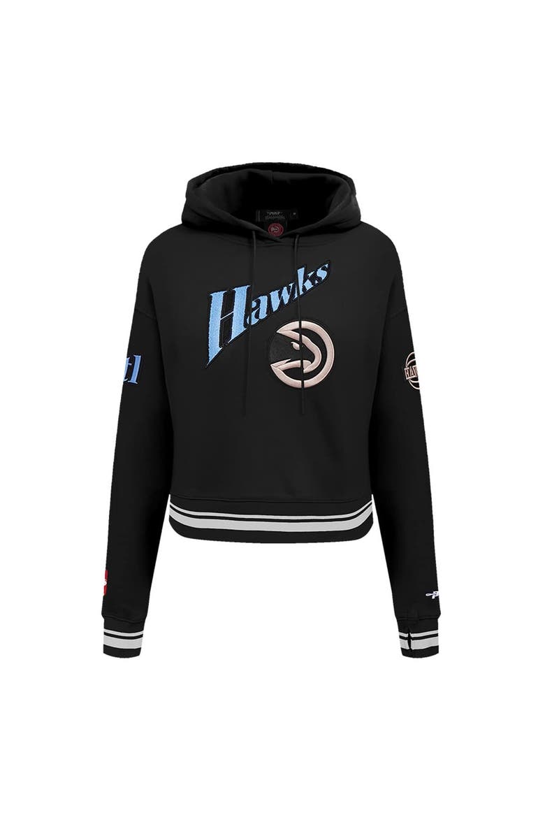 PRO STANDARD Women's Pro Standard Black Atlanta Hawks 2024/25 City Edition Cropped Pullover Hoodie, Alternate, color, 