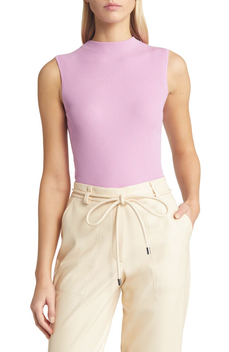 BOSS Feskies Funnel Neck Sleeveless Rib Sweater, Main, color, 