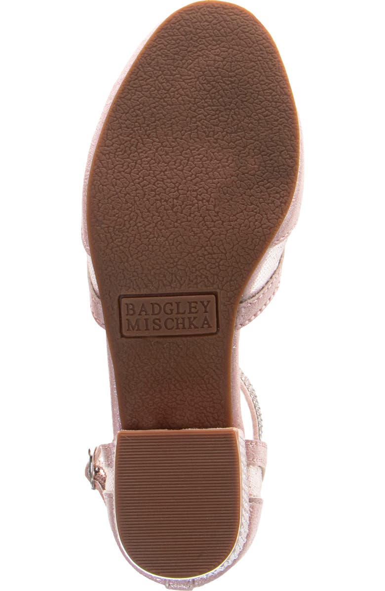 Badgley Mischka Collection Kids' Crystal Bow Ankle Strap Pump, Alternate, color, Pink