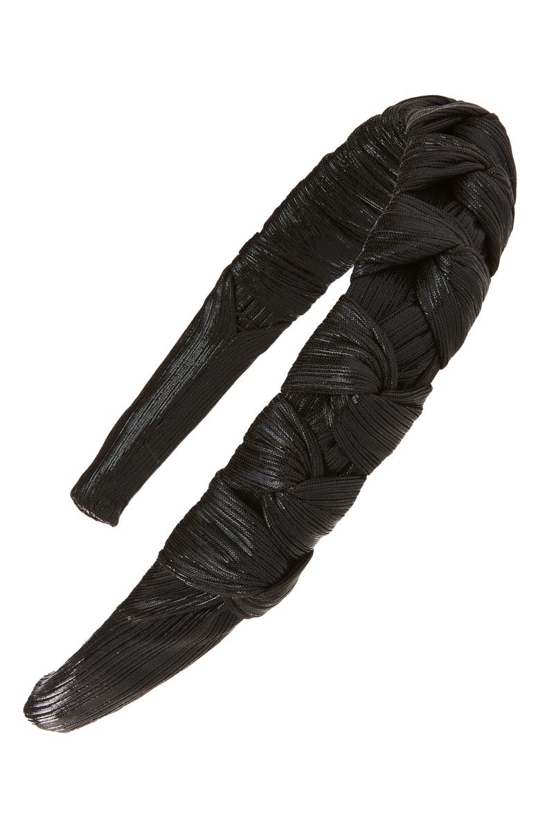 Tasha Braided Plissé Headband, Main, color,