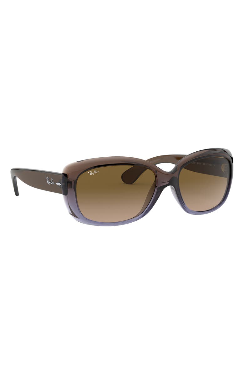 Ray-Ban Jackie 58mm Rectangular Sunglasses, Alternate, color, Light Brown