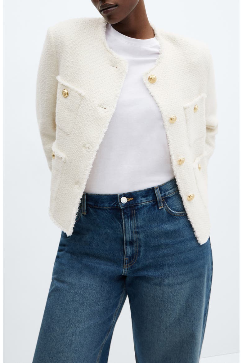 Pocket Tweed Jacket, Alternate, color, ECRU