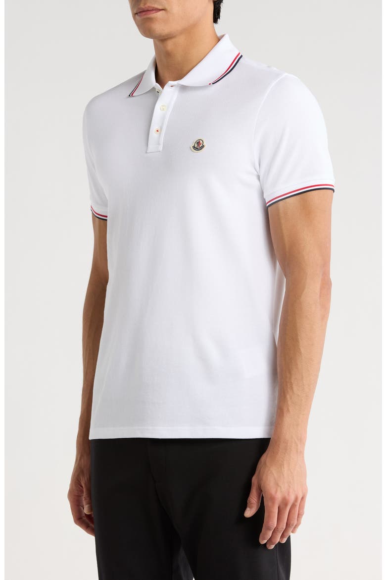 Tipped Cotton Piqué Polo, Alternate, color, WHITE