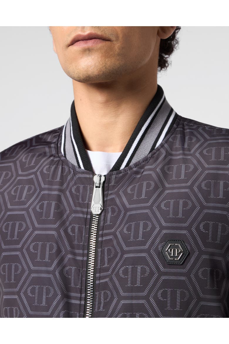 Nylon Bomber All-over Monogram Men, Alternate, color, black