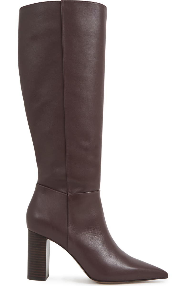 Reiss Bianca Pointed Toe Knee High Boot, Alternate, color, Burgundy