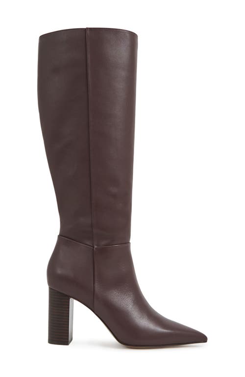 Reiss Bianca Pointed Toe Knee High Boot In Burgundy