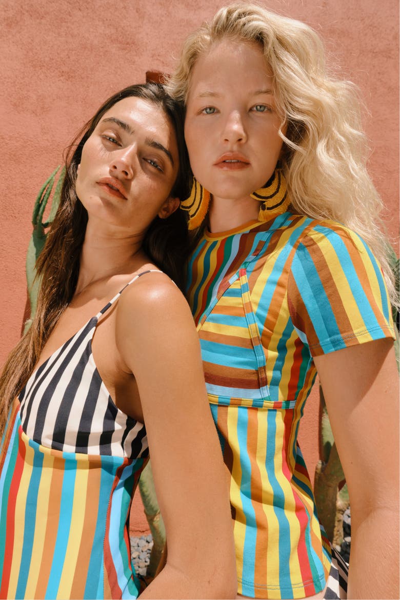 Kini Striped T-Shirt, Alternate, color, Vibrant Multi Stripe