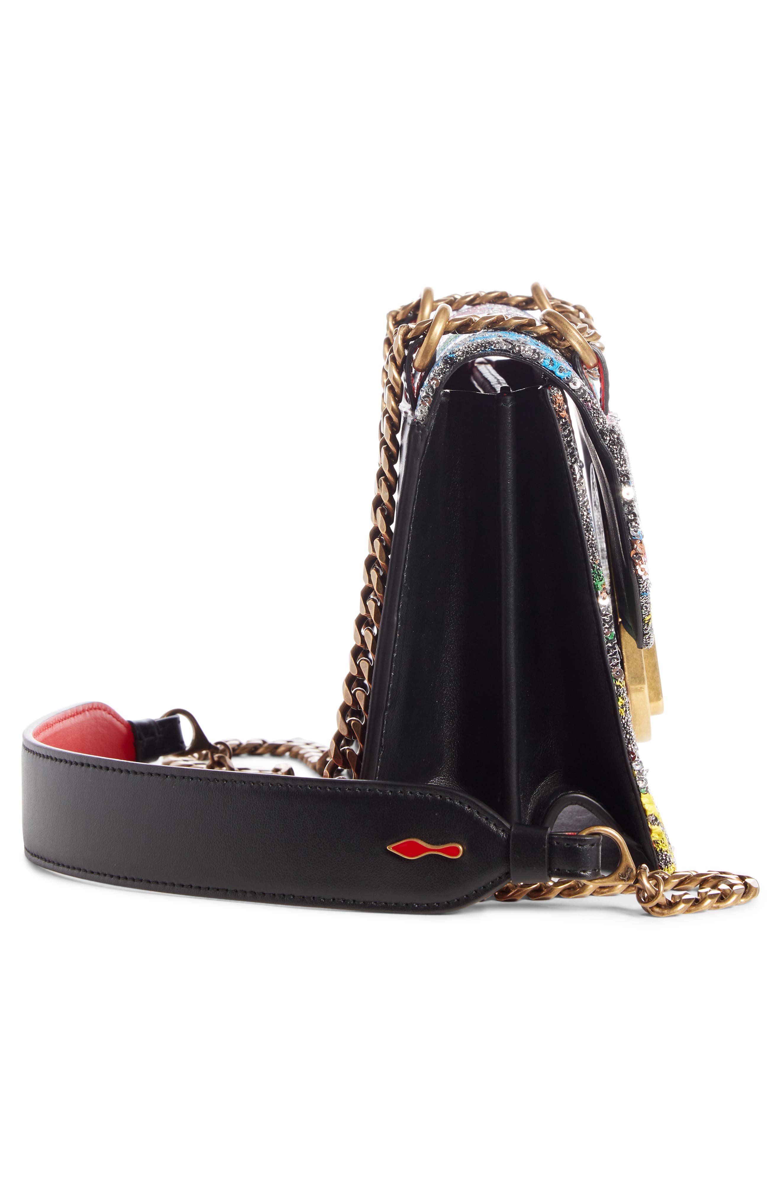 Christian Louboutin Small Elisa Splatter Sequin Leather Crossbody Bag, Alternate, color, 