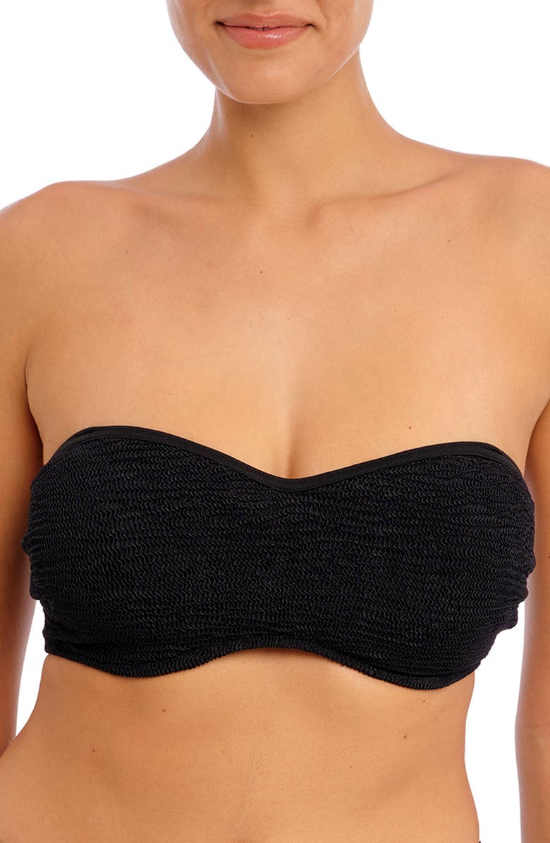 Freya Ibiza Waves Bandeau Bikini Top, Main, color, Black