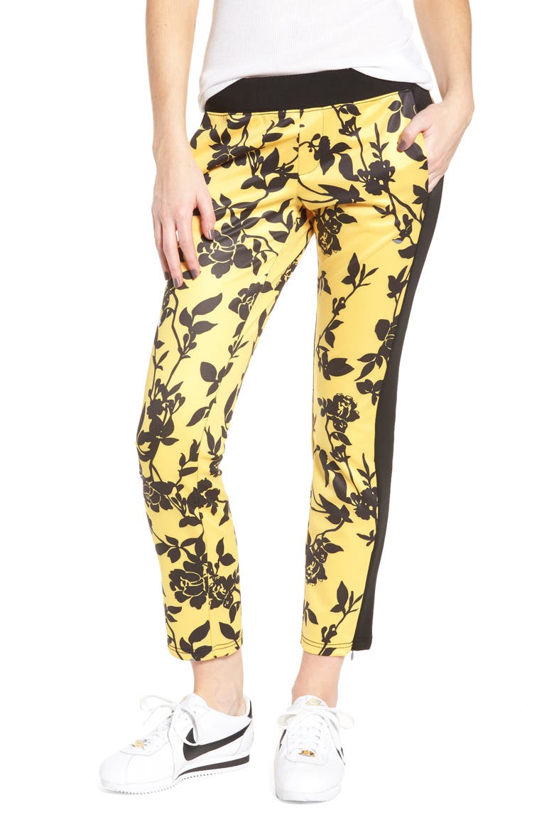 Crop Track Pants, Main, color, FLORAL SHADOW PRINT