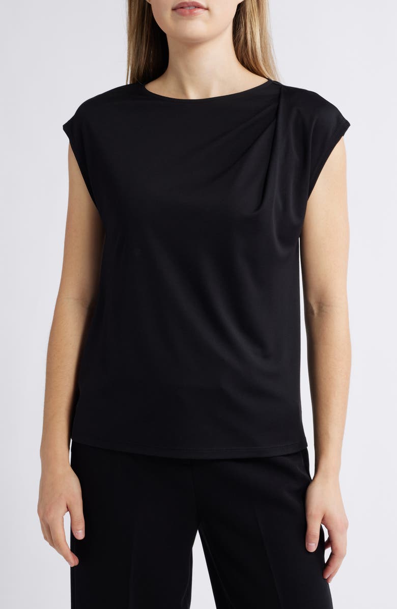 Anne Klein Asymmetric Pleat Neck Top, Main, color, 