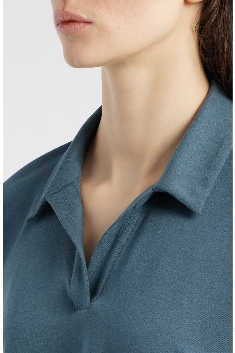 Boxy Henley Jersey Top, Alternate, color, EUCALYPTUS