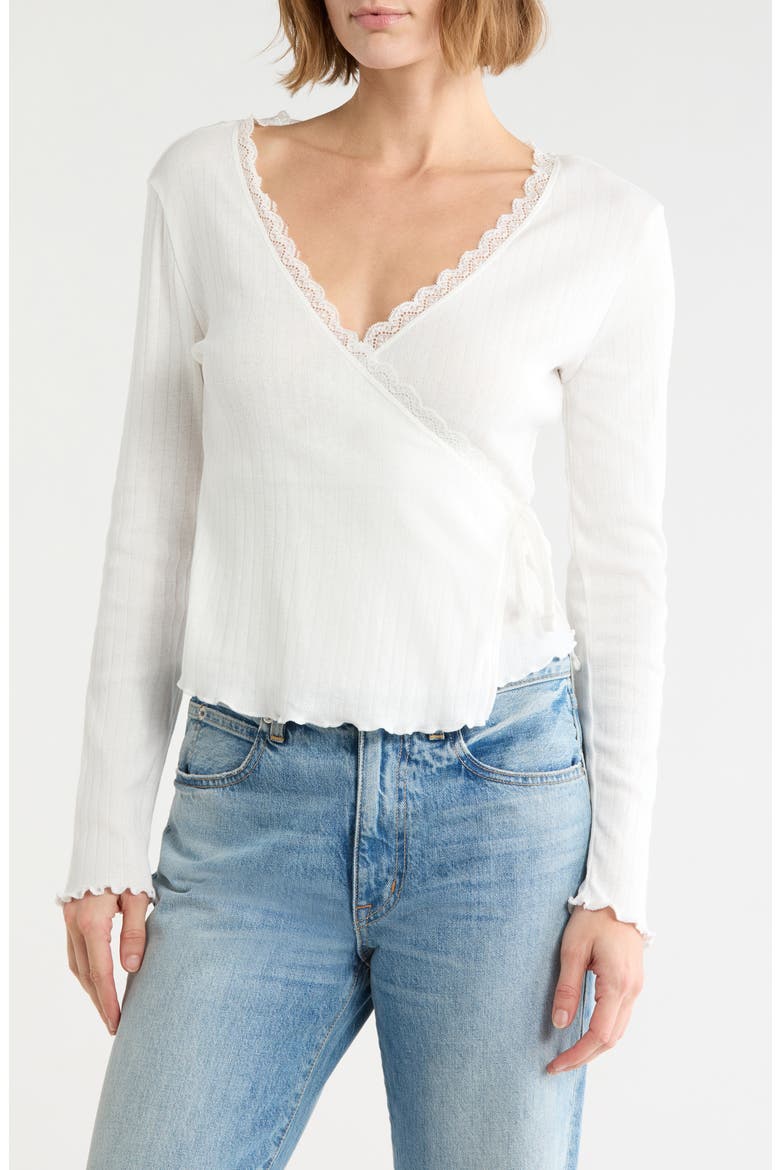 Pointelle Wrap Top, Main, color, IVORY