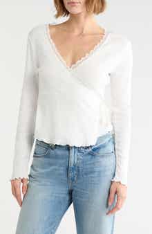 Pointelle Wrap Top