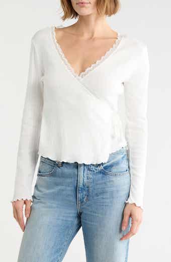 Pointelle Wrap Top