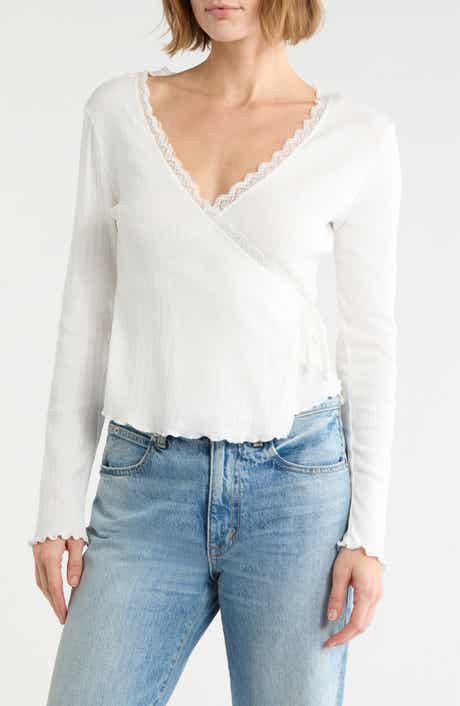 Pointelle Wrap Top