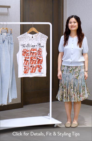 Alice + Olivia Micah Crystal Detail Rolling Stones Graphic