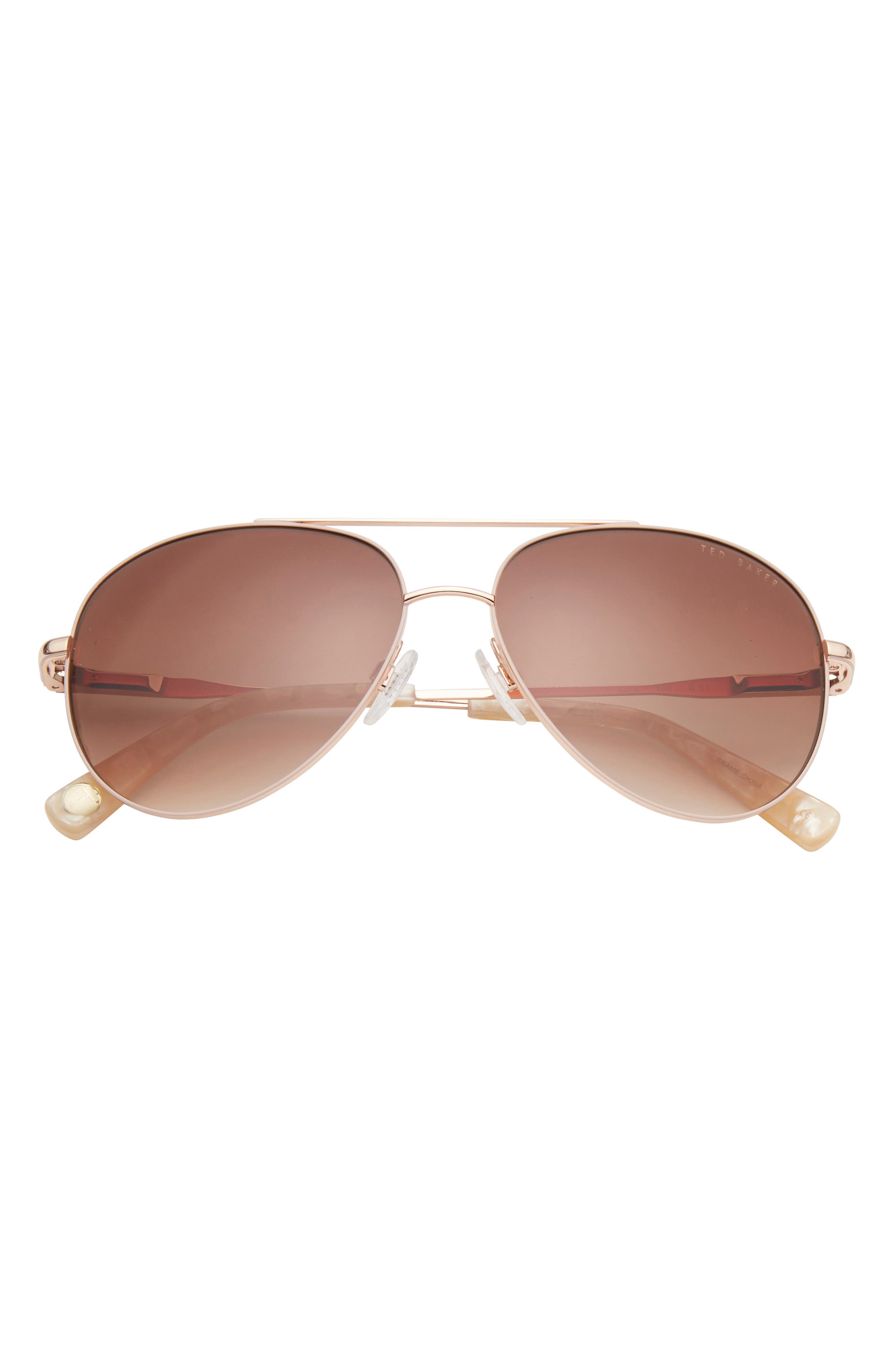 Ted Baker London 57mm Full Rim Aviator Sunglasses