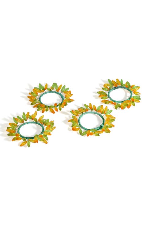 Citrus Elegance 4-Pack Napkin Rings