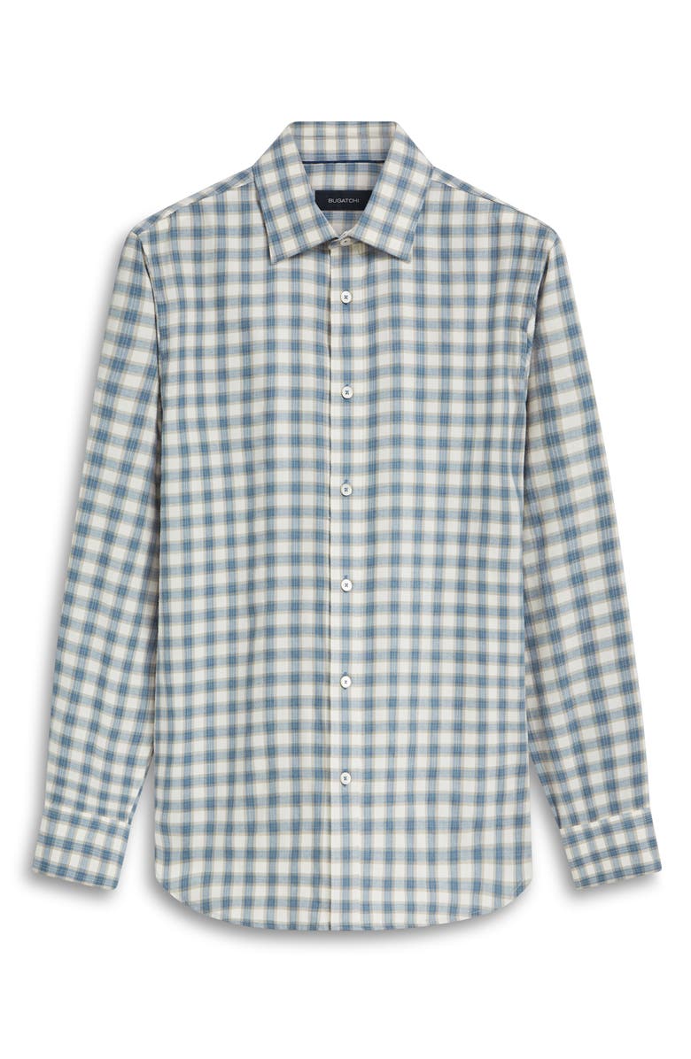 Bugatchi Julian Shaped Fit Plaid Stretch Button-Up Shirt, Alternate, color, 