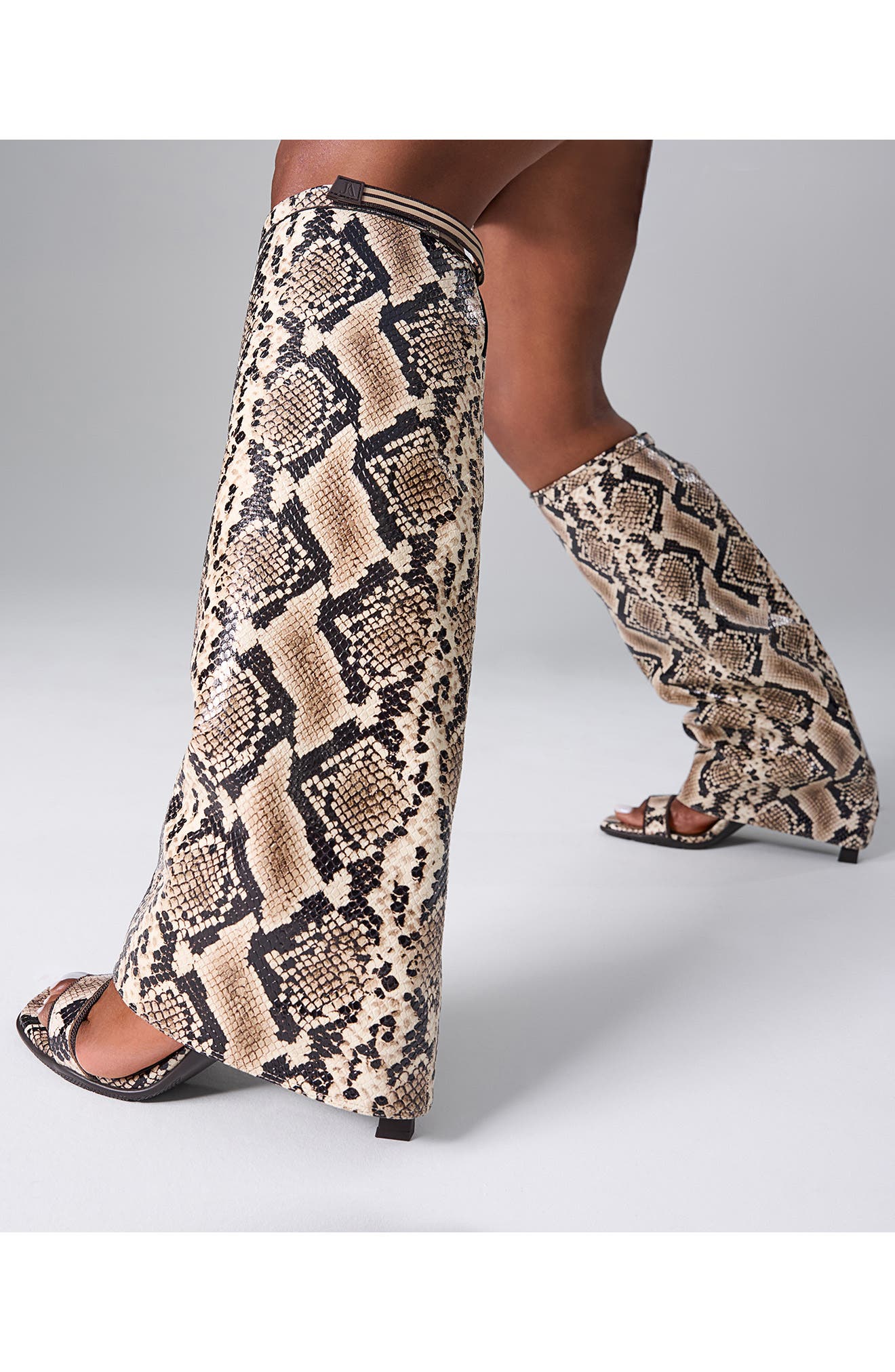 x June Ambrose Nova Shaft Sandal, Alternate, color, NATURAL/ BROWN MULTI